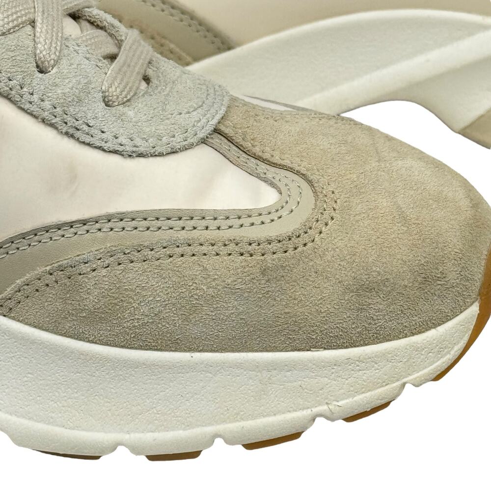 Tory Burch Women's Good Luck Athletic Sneakers SZ 8 Low Top Platform Shoes Beige - Picture 7 of 11